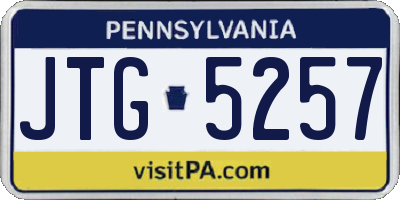 PA license plate JTG5257