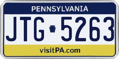 PA license plate JTG5263