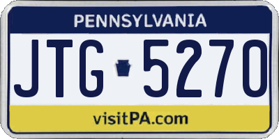 PA license plate JTG5270
