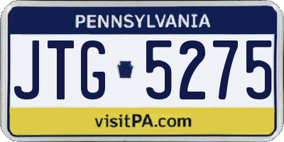 PA license plate JTG5275