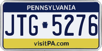 PA license plate JTG5276