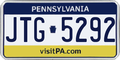 PA license plate JTG5292