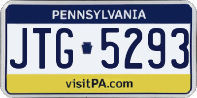 PA license plate JTG5293