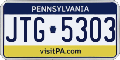 PA license plate JTG5303