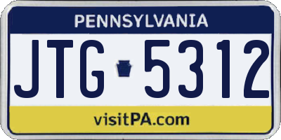 PA license plate JTG5312