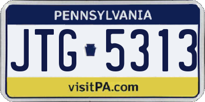 PA license plate JTG5313