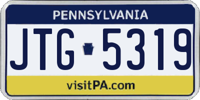 PA license plate JTG5319