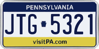 PA license plate JTG5321