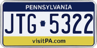 PA license plate JTG5322