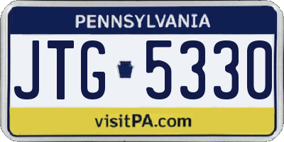 PA license plate JTG5330