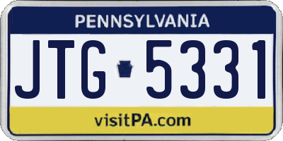 PA license plate JTG5331