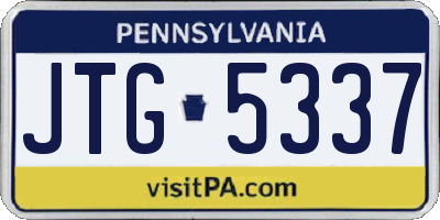 PA license plate JTG5337