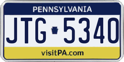 PA license plate JTG5340