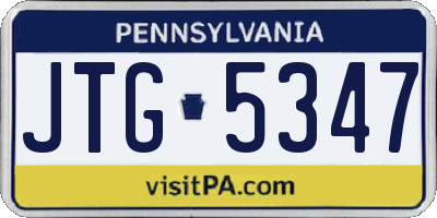 PA license plate JTG5347