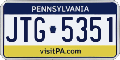PA license plate JTG5351