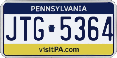 PA license plate JTG5364