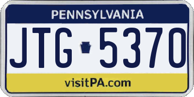 PA license plate JTG5370