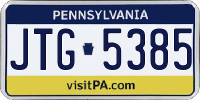 PA license plate JTG5385
