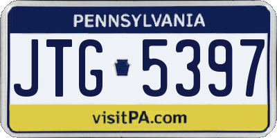 PA license plate JTG5397