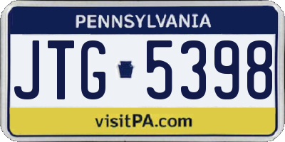 PA license plate JTG5398