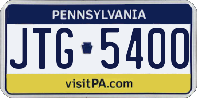 PA license plate JTG5400