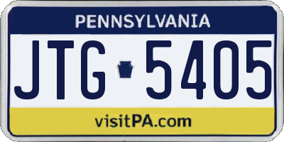 PA license plate JTG5405