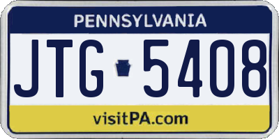 PA license plate JTG5408