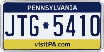 PA license plate JTG5410