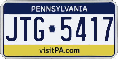 PA license plate JTG5417