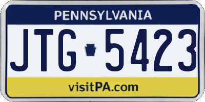 PA license plate JTG5423