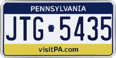PA license plate JTG5435