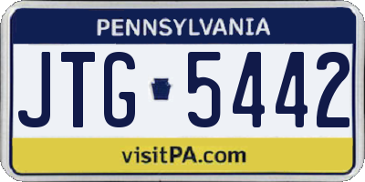 PA license plate JTG5442