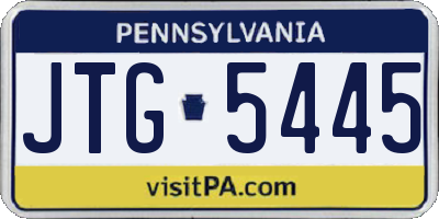 PA license plate JTG5445