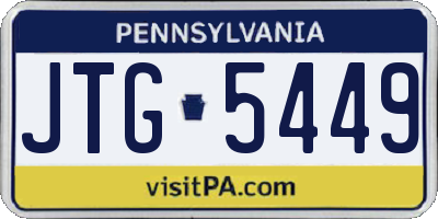 PA license plate JTG5449