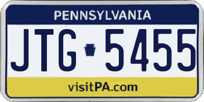 PA license plate JTG5455