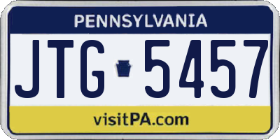 PA license plate JTG5457