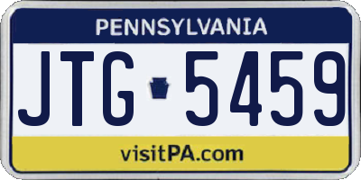 PA license plate JTG5459