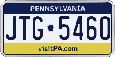 PA license plate JTG5460
