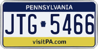 PA license plate JTG5466