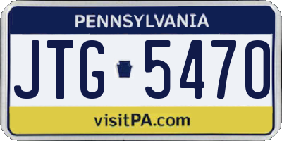 PA license plate JTG5470