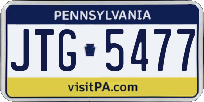 PA license plate JTG5477