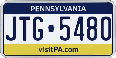 PA license plate JTG5480