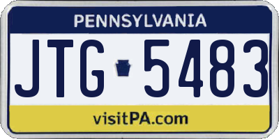 PA license plate JTG5483
