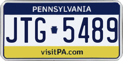 PA license plate JTG5489