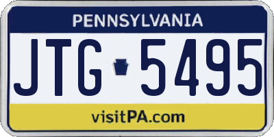 PA license plate JTG5495