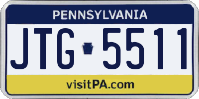 PA license plate JTG5511