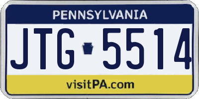 PA license plate JTG5514