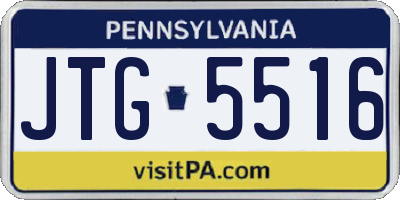 PA license plate JTG5516