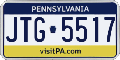PA license plate JTG5517