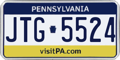 PA license plate JTG5524